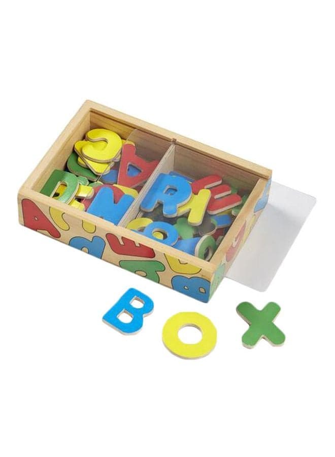 Melissa & Doug Magnetic Wooden Alphabet – 52 Uppercase and Lowercase Magnetic Letters in a Sturdy Storage Case – Educational Literacy Toy for Kids Ages 3+ | MD448