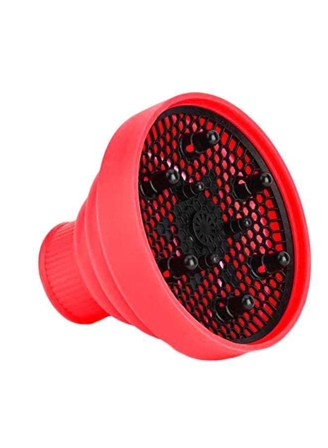 Retractable Curly Hair Blow Dryer Diffuser Red/Black One Size