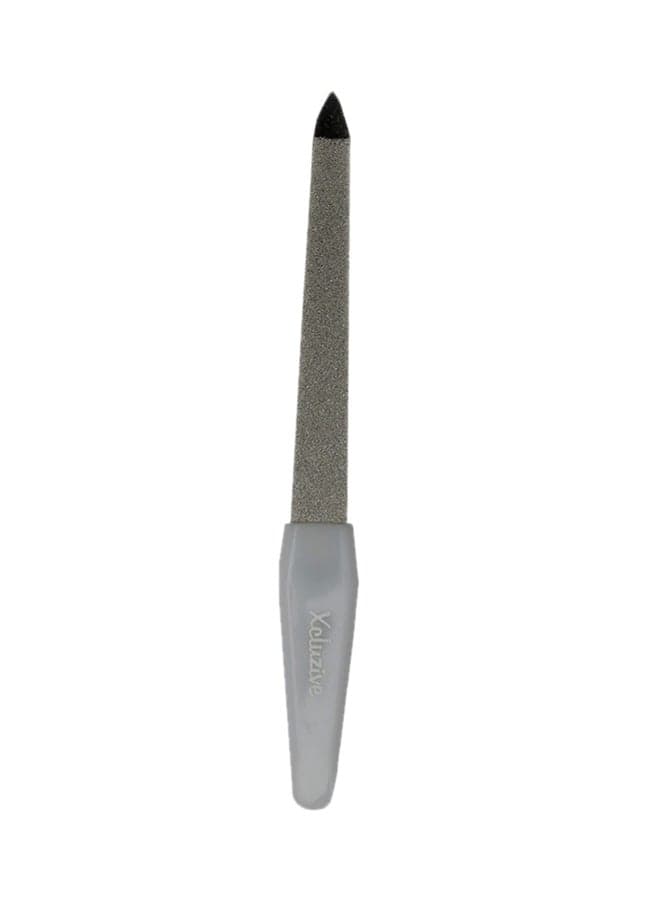 Sapphire Nail File With Plastic Handle White/Silver