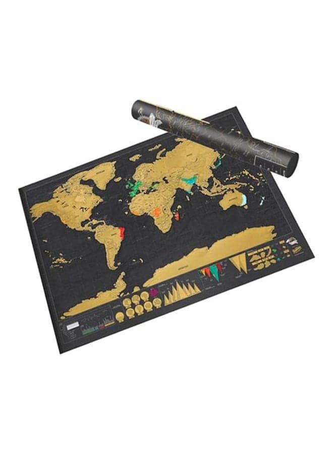 Adventure Journal World Map Black/Beige