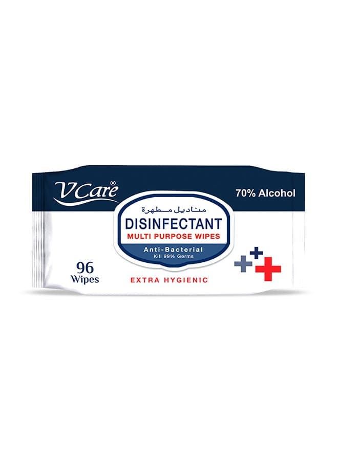 Disinfectant Multipurpose Wipes 96's 70% Alcohol