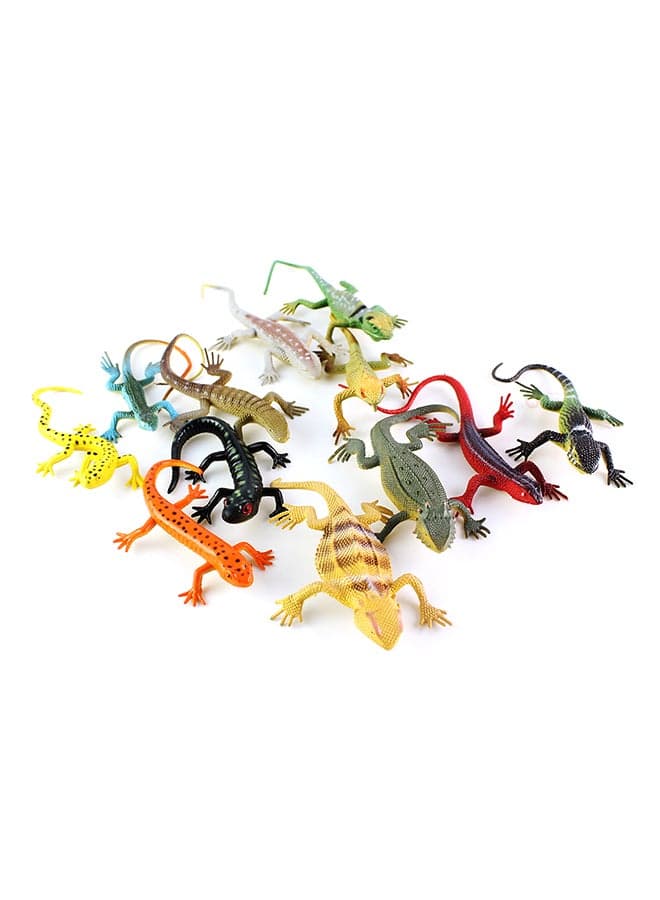 12 - Pieces Of Mini Simulation Lizard Gecko Animal Model Magic Trick Kids Education Toy 20 x 10 x 20cm