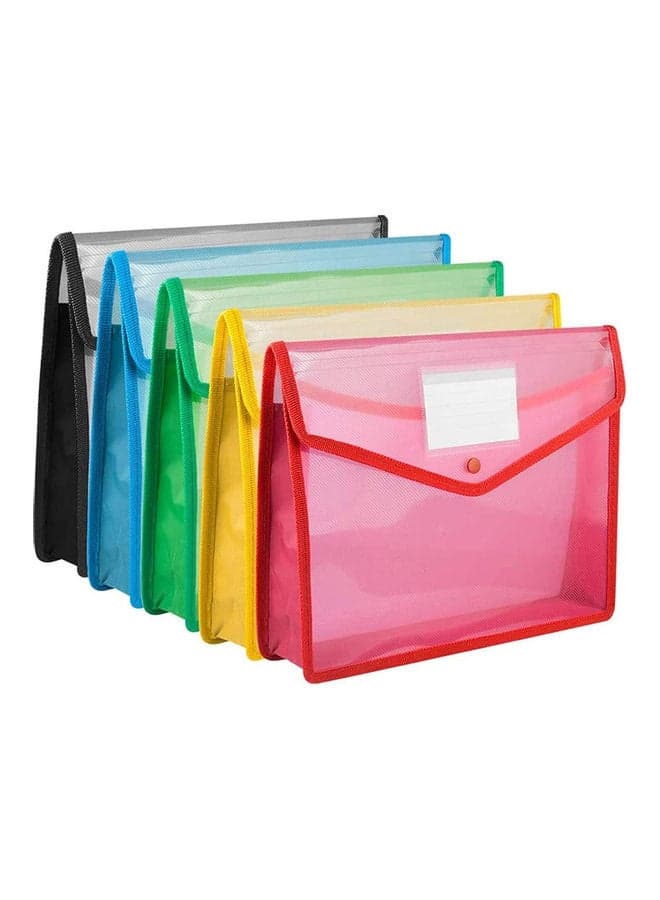 5-Plastic File Folder Red/Blue/Green
