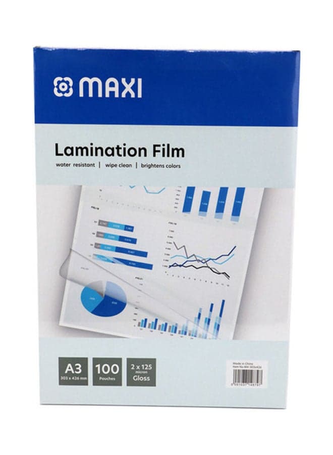 100-Piece Laminating Pouch Film Set Clear