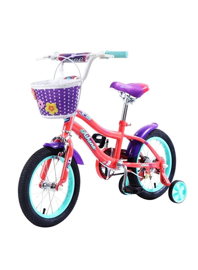 Athena 14-Inch Kids Bike | 14-Inch Wheel Size | Adjustable Seat | Peach Color 14inch