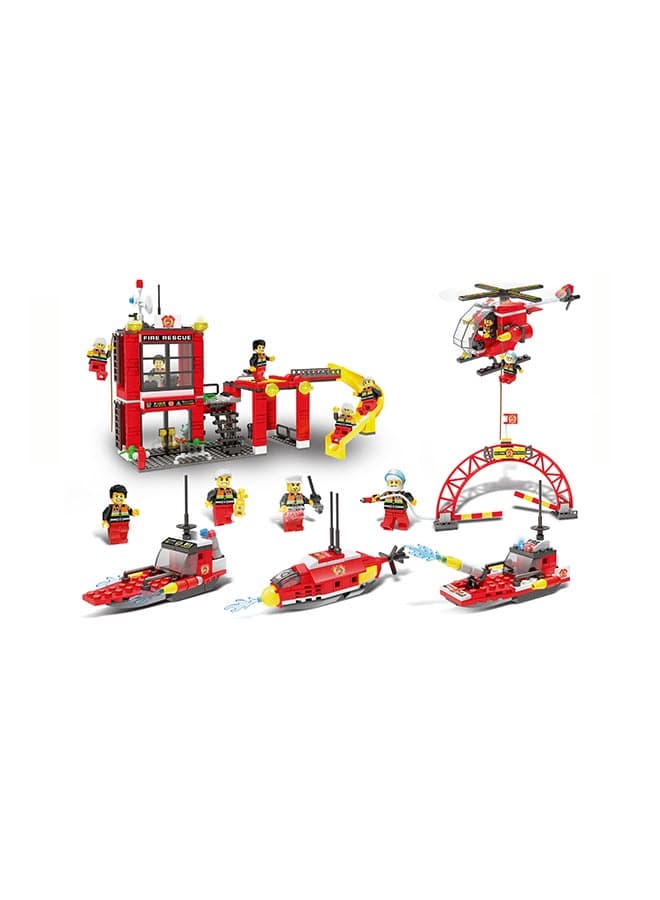 City MarIne Fire Station Firefighter Building Blocks, 641 pcs