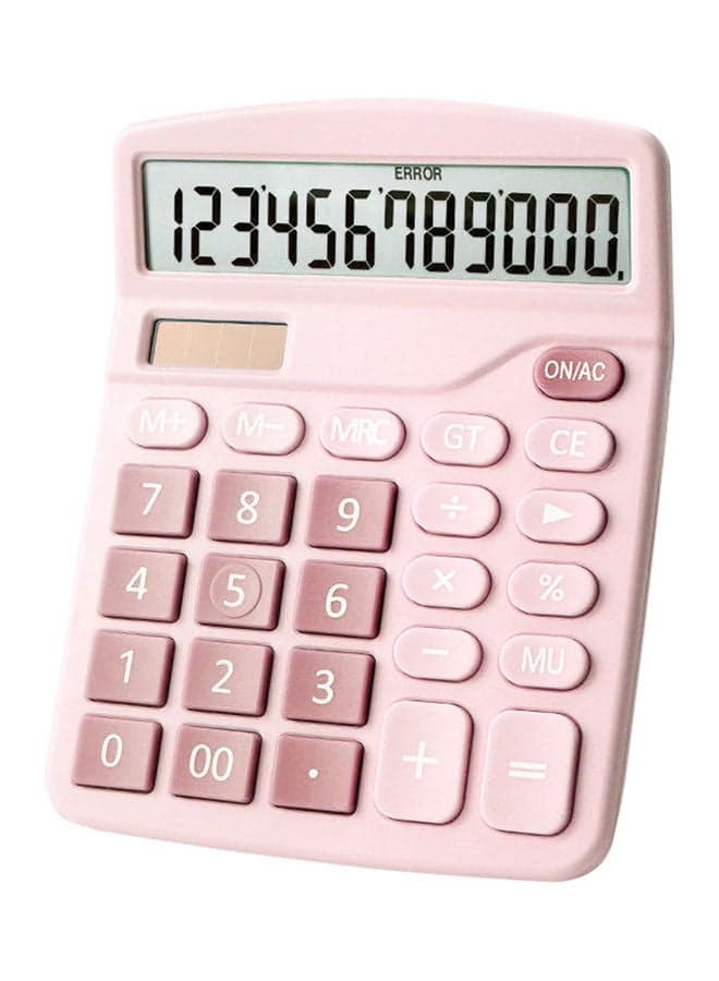 12-Digit Desktop Standard Function Calculator Pink