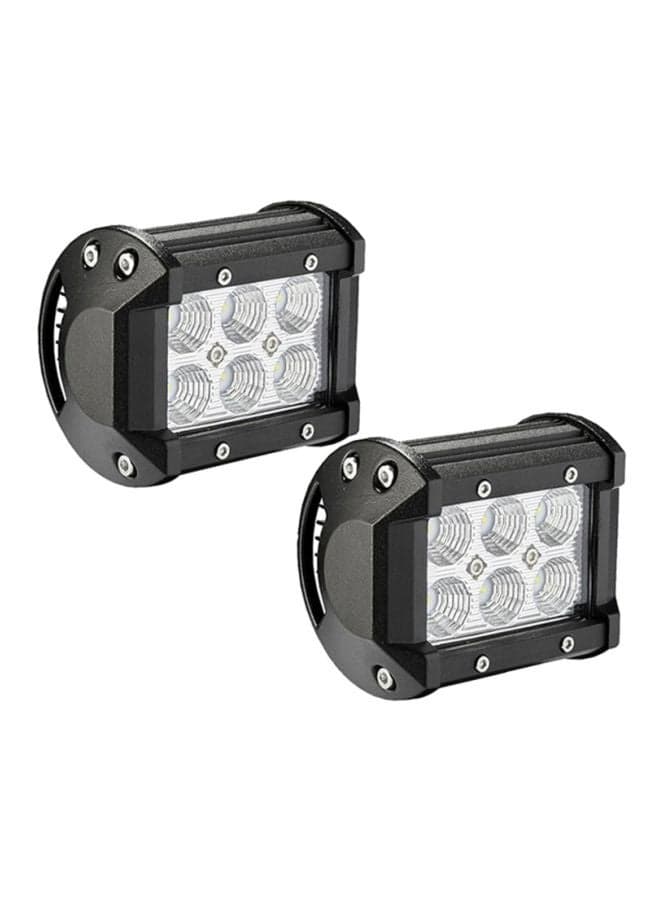 2-Piece Led Light Bar 18W 4-Inch Flood Driving Fog