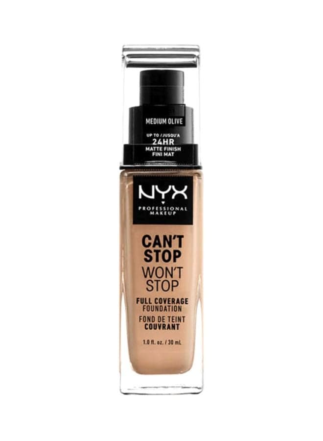 Can't Stop Won't Stop Full Coverage Foundation Med Olive