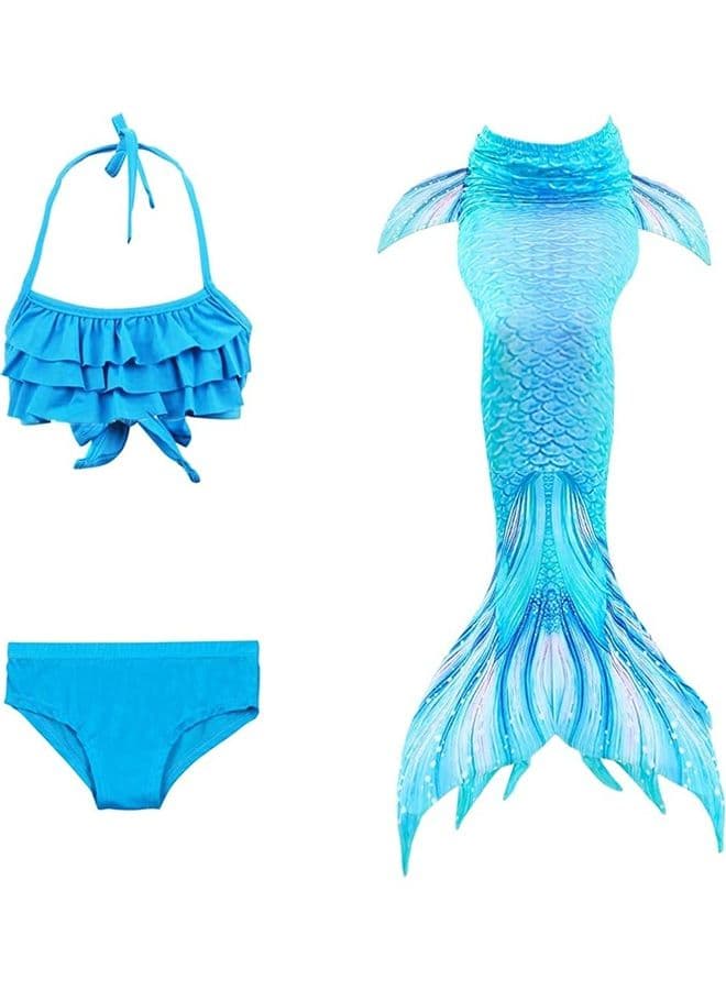 3-Piece Mermaid Swimming Costume Set 110cm