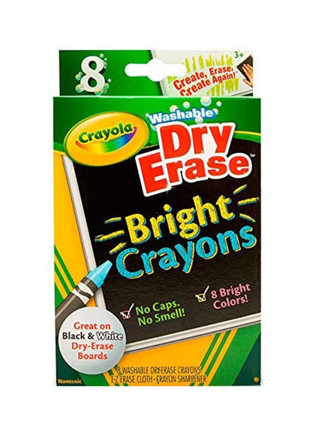 8-piece Dry-Erase Bright Crayons Large