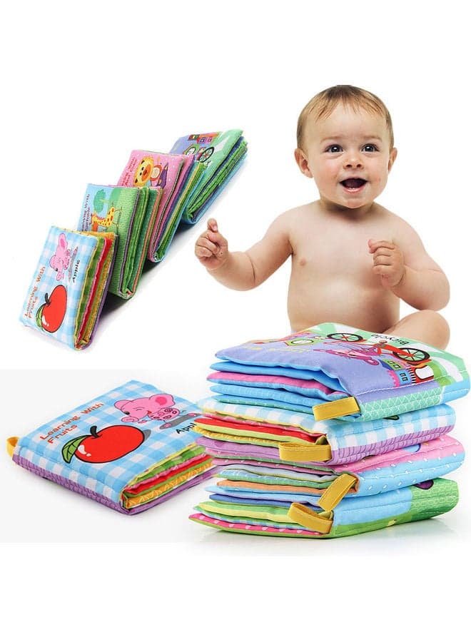 4-Piece Early Educational Baby English Cognitive Palm Book