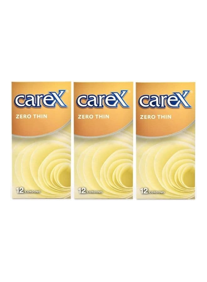 36-Piece Zero Thin Condoms Pack Of 3