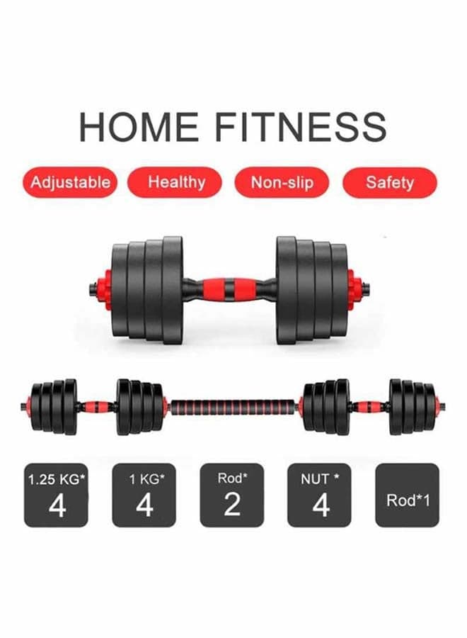 Dumbbell Set with Barbell Connecting Rod, 2021 New Model with longer 50cm Barbell Rod, Set for Body Workout, Home Workout, Gym 20kg 20kg