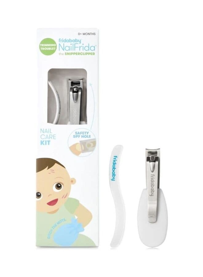 NailFrida Snipper Clipper Set – Baby Nail Clipper with Safety Spy Hole & Curved S-File for Newborns & Infants – Nick-Free, Easy-Grip, Safe Nail Care Kit