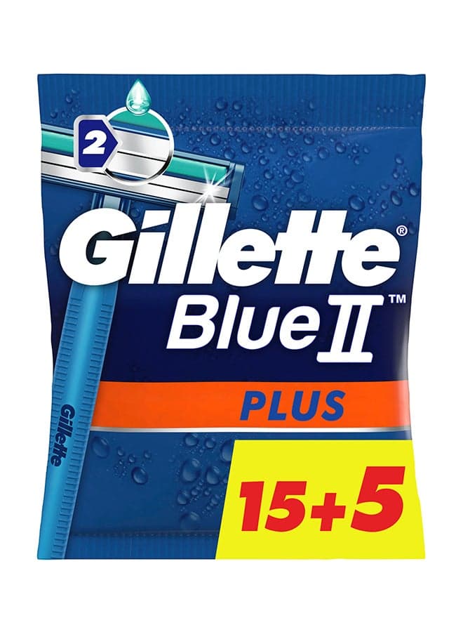 20-Piece II Plus Disposable Razors Blue