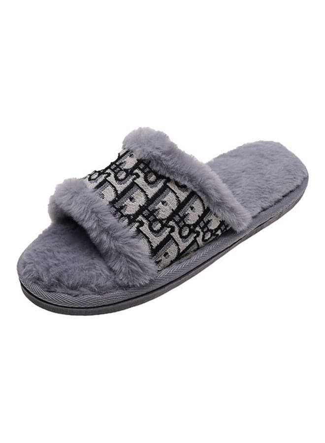Printed Bedroom Slippers Grey