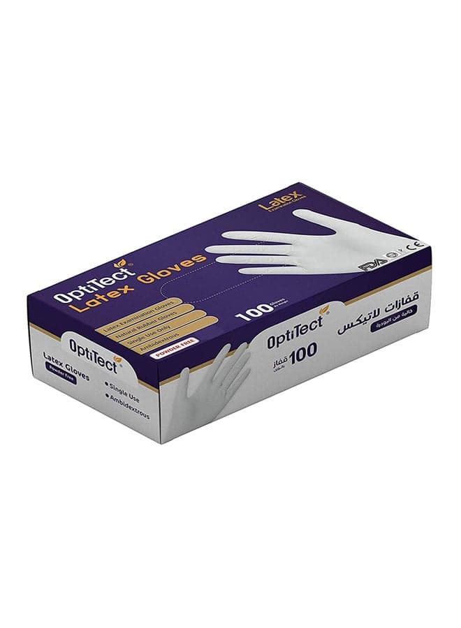 100-Piece Disposable Latex Glove Powder Free Medium