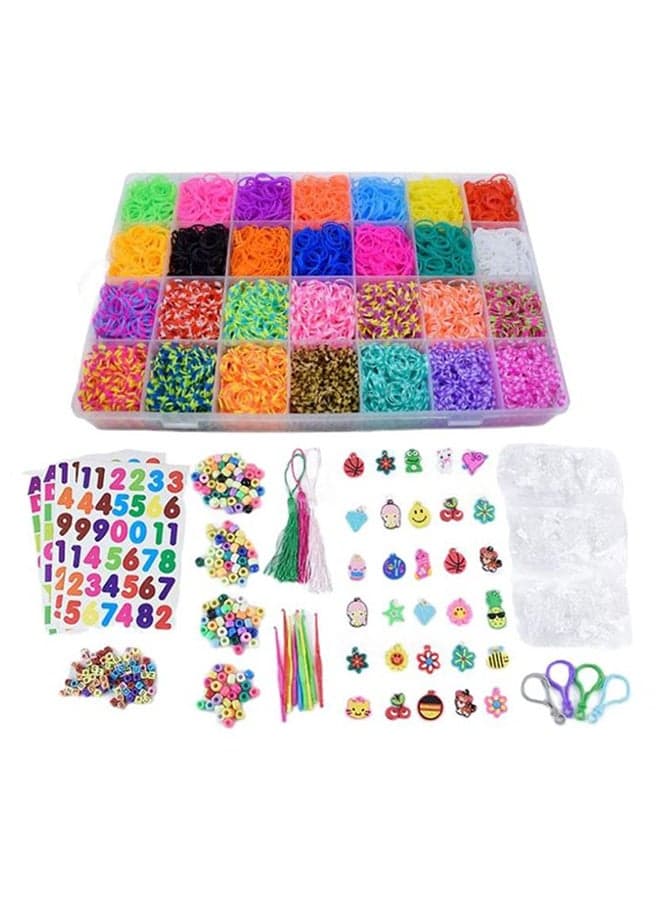 1646-Piece Mega Refill Bracelet Making Kit In 28 Bright Colors Portable