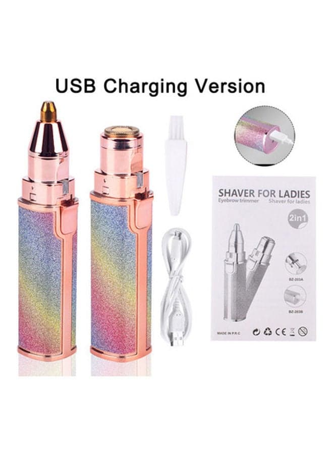 2 in 1 Mini Electric Eyebrow Trimmer Face Hair Removal instrument Pink