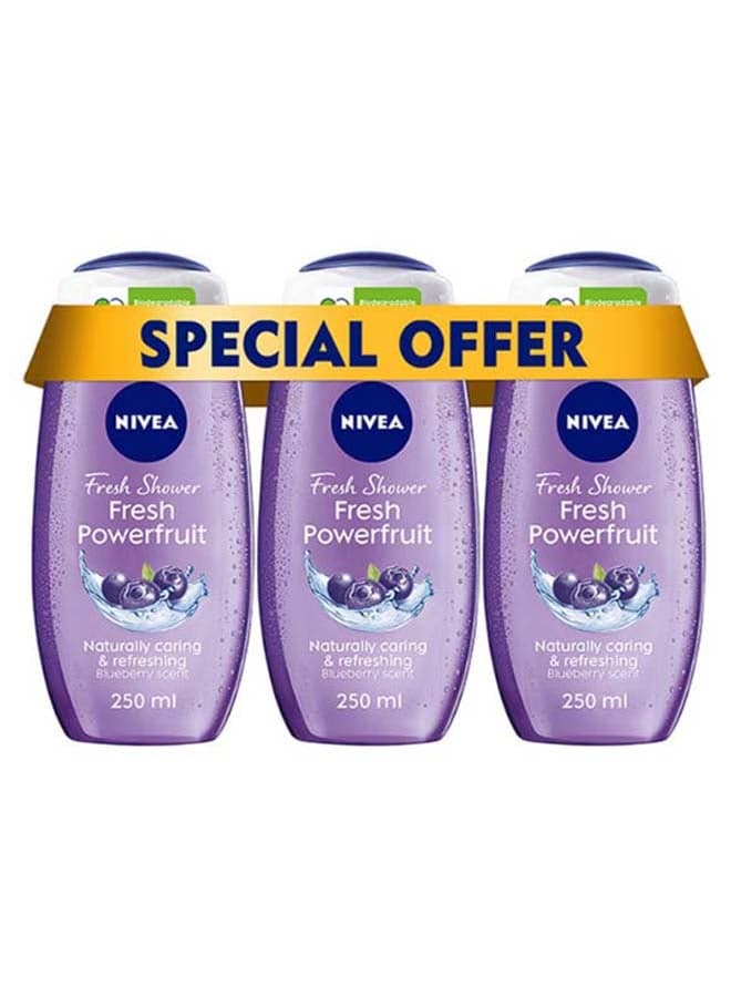 Fresh Powerfruit Shower Gel Pack Of 3 purple 250ml