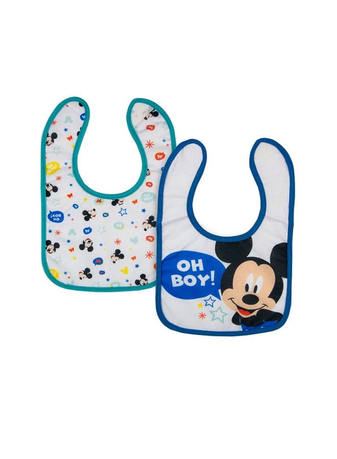 2-Piece Mickey Printed Bib Set