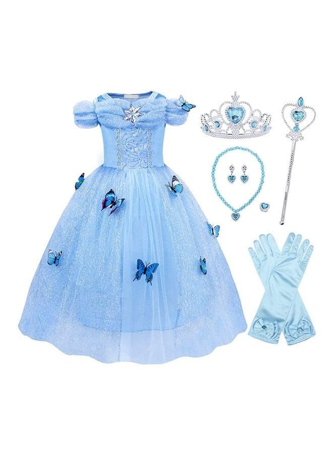 Adorable Princess Cosplay Fancy Party Dress Costume Set With Accessories Kit 130cm