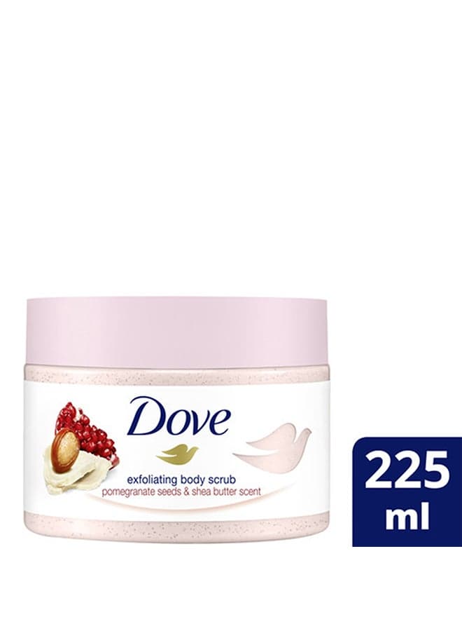 Exfoliating Body Scrub For Natural Silky Skin With Pomegranate And Shea Butter Providing Lasting Nourishment Pink 225ml