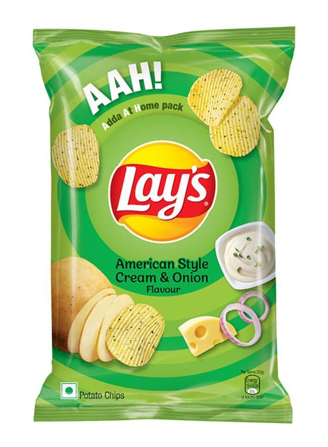 American Style Cream And Onion Chips Indian Import 80grams