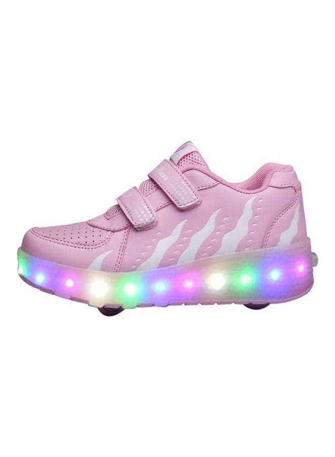 Roller Skates LED Light Up Wheel Shoes for Kids Pink