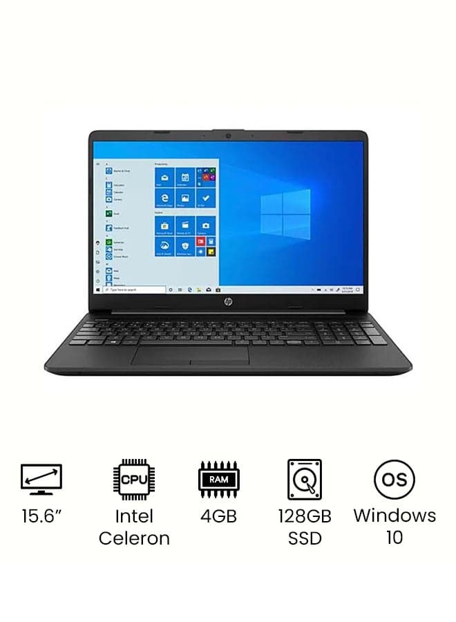 (Upgraded Version) 15-dw1001wm Laptop With 15.6-Inch Full HD Display, Celeron N4020 Processer/4GB RAM/128GB SSD/Intel UHD Graphics 600/Windows 10 /International Version English Black