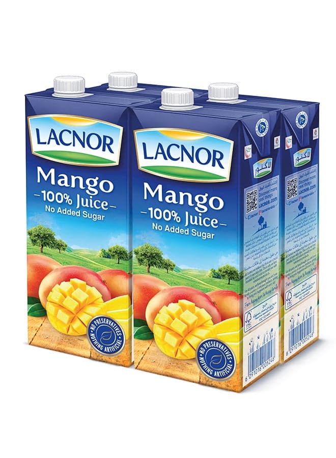 Essentials Mango 100 Percent Juice With No Added Sugar Mango 1Liters Pack of 4
