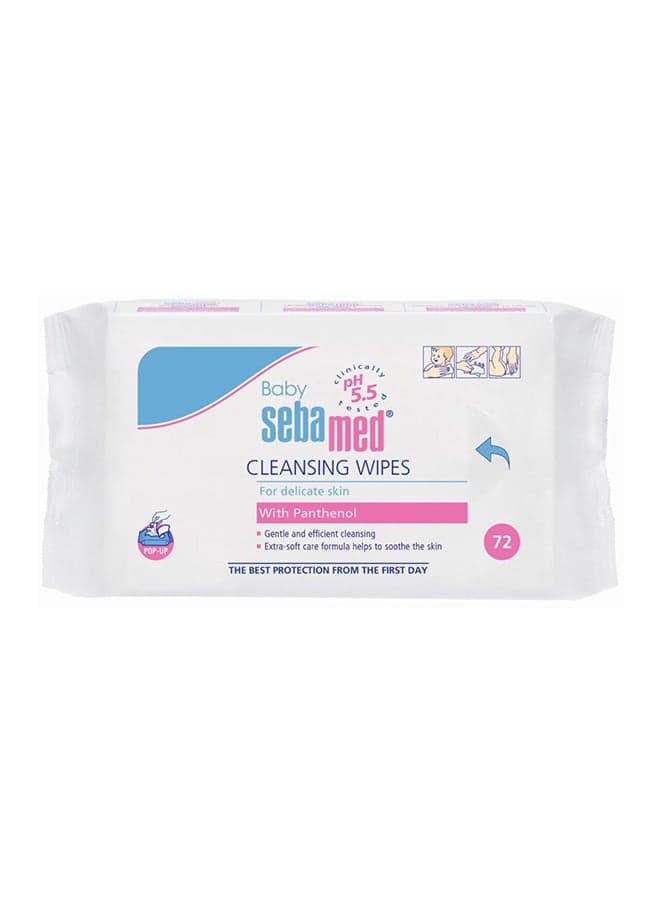 Cleansing Wet Baby Wipes With Panthenol 72 Count