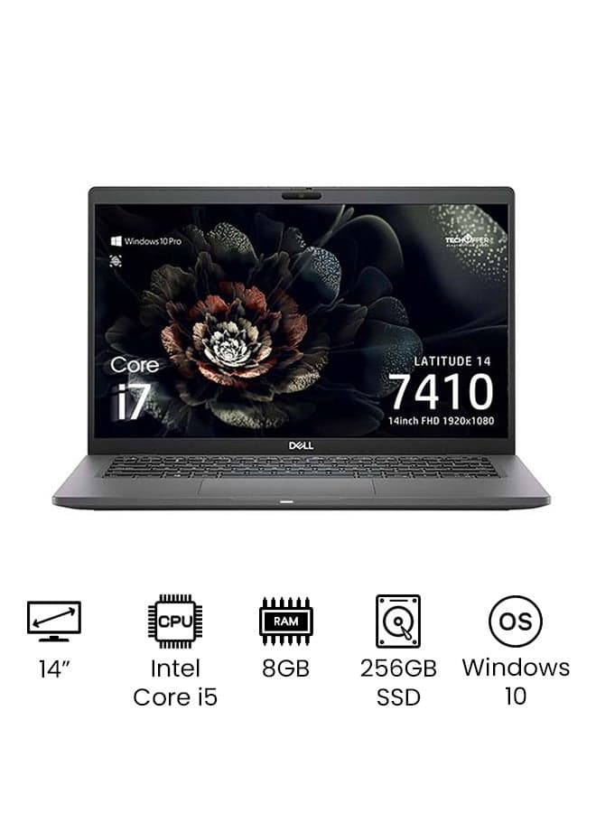 (Upgraded Version) Dell Latitude 7410 Business Laptop With 14-Inch Full HD Display, 10th Gen Core i5-10310U Processer/8GB RAM/256GB SSD/Intel UHD Graphics/Windows 10 /International Version English Black