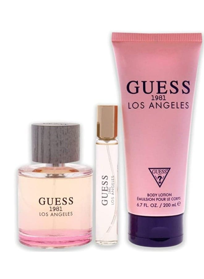 1981 Los Angeles Set (EDT + Travel Spray + Body Lotion) EDT 100 Ml, Travel Spray 15 Ml, Body Lotion 200ml