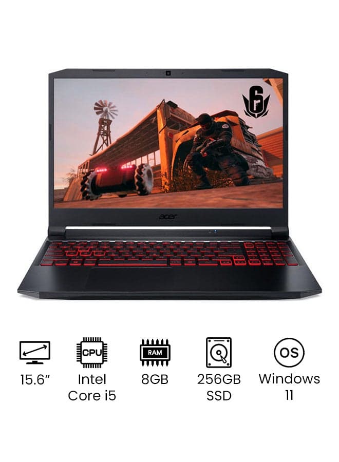 (Upgraded Version) Nitro 5 AN515-57 Gaming Laptop With 15.6-Inch Full HD Display, Core i5-11400H Processer/8GB RAM/256GB SSD/4GB Nvidia Geforce GTX 1650 Graphics/Windows 11 /International Version English Black English Black