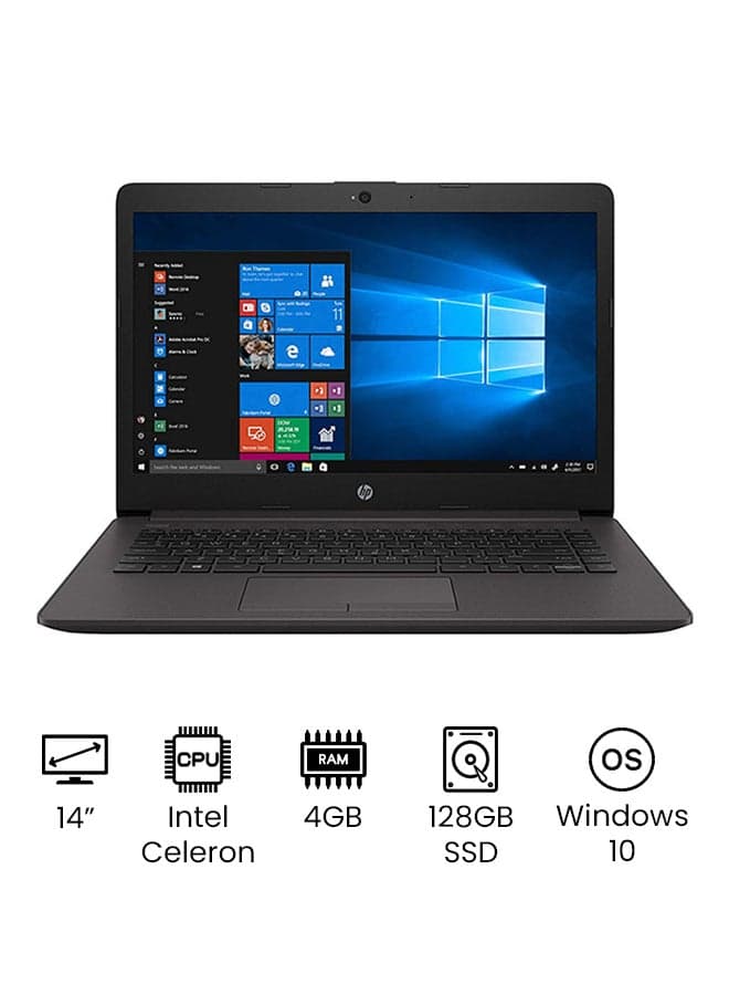 (Upgraded Version) 240 G7 Laptop With 14-Inch HD Display, Celeron N4020 Processor/4GB RAM/128GB SSD/Intel UHD Graphics/Windows 10/International Version English Black