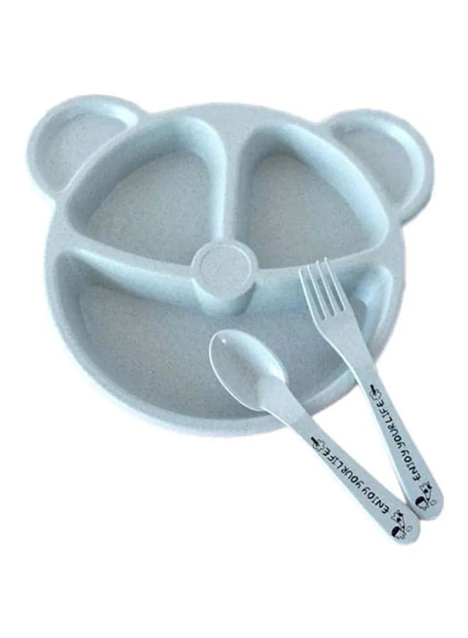 3-Piece Durable Long-lasting Wheat Straw Counterpart Dinnerware Set Comfortable for Baby