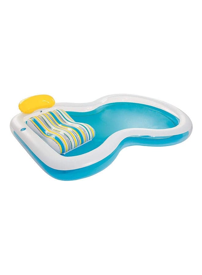 Inflatable Staycation Family Pool With 2 Cushions And A Headrest With Heavy Duty Repair Patch 279x234x48cm 279x234x48cm