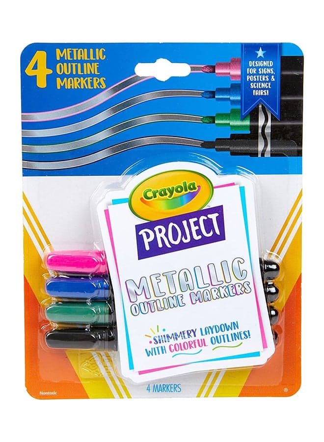 4-Piece Project Metallic Outline Markers ‎2.13 x 16.21 x 20.65cm