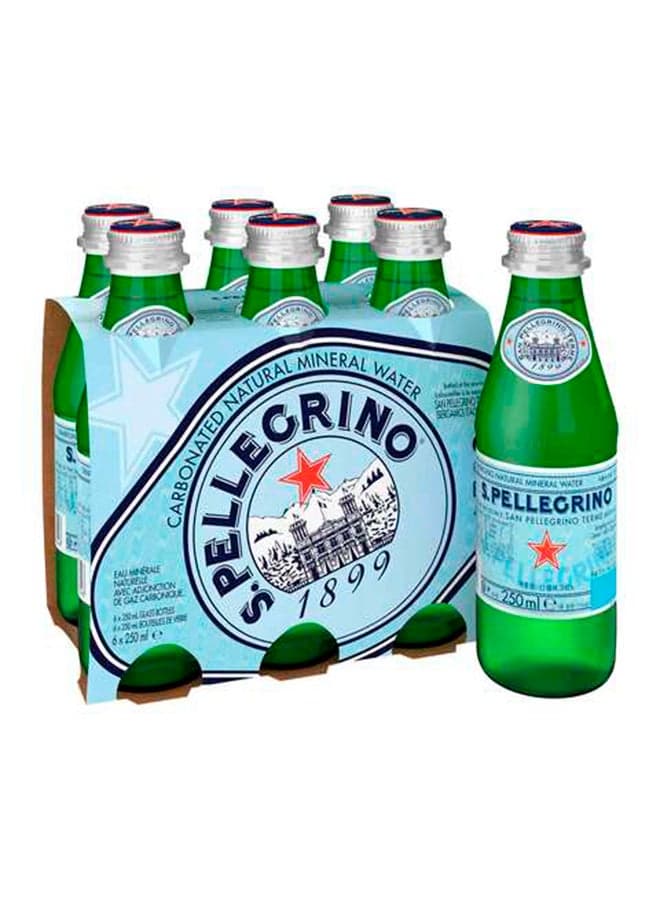 Natural Mineral Sparkling Water Glass 250ml Pack of 6