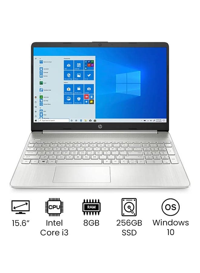 (Upgraded Version) 15-DY2091WM Laptop With 15.6-Inch HD Display, Core i3-1115G4 Processer/8GB RAM/256GB SSD/Intel UHD Graphics /International Version English Natural Silver