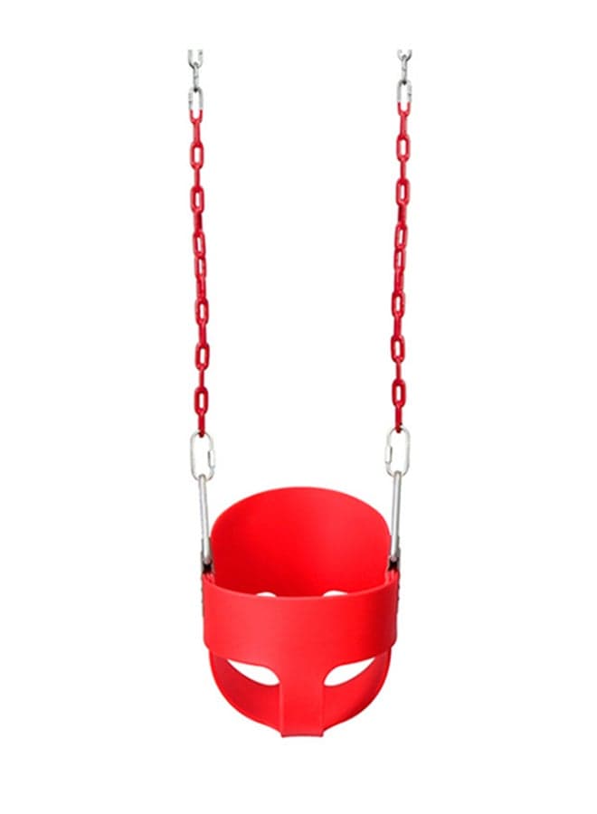 Plastic Heavy-Duty High Back Full Bucket Toddler Swing Seat With Coated Chains 36x27x29cm