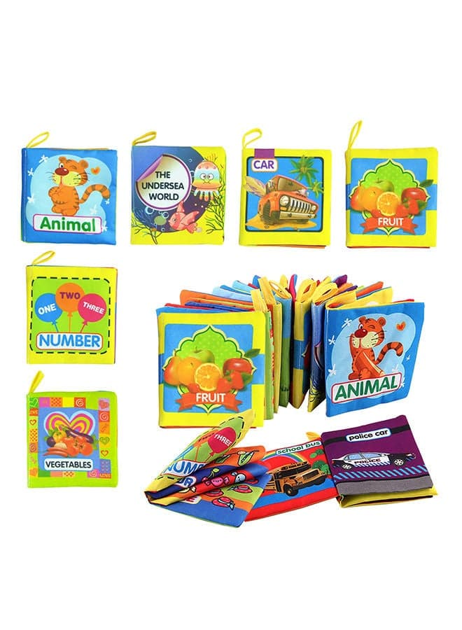 6-Piece Washable And Durable Fabric Soft Cloth Book Early Education Development Toy - Assorted