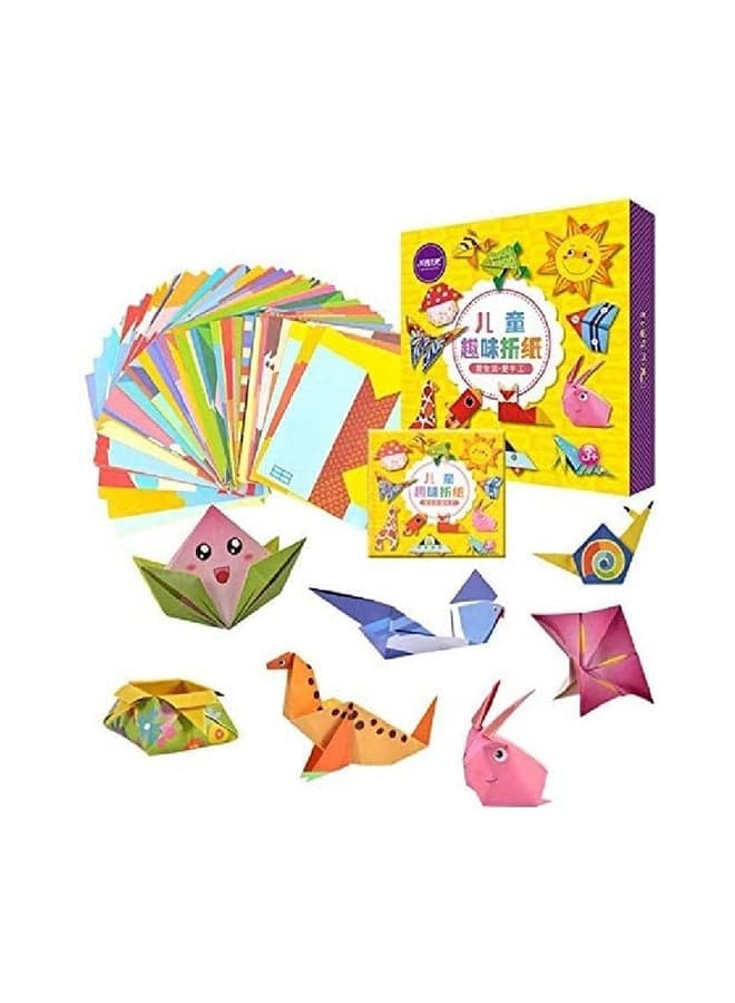 Colorful Kids Origami Kit Double Sided Vivid 110 Origami Papers 55 Origami Projects Origami for Kids Adults Beginners Trainning and School Craft Lessons 14cm