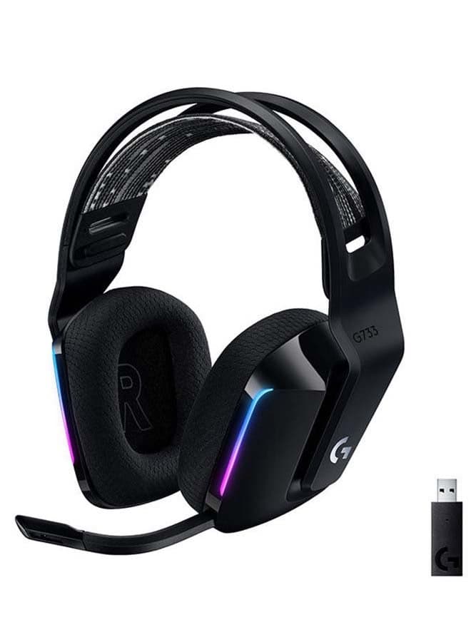 G733 Lightspeed Wireless Gaming Headset With Suspension Headband, Lightsync RGB, Blue Vo!ce Mic Technology And Pro-g Audio Drivers - Black