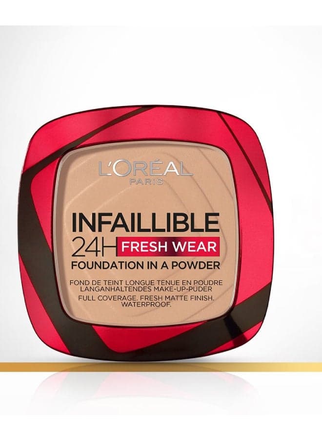 Infaillible 24H Fresh Wear Foundation In A Powder - Waterproof, Full Matte Coverage Transfer proof Makeup Packaging May Vary 20 Ivory