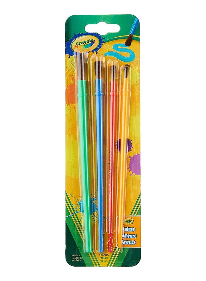 4-Piece Art and Craft Brush Set 22.86x6.67x0.95cm