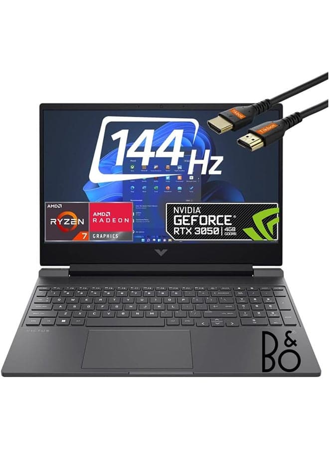 (Upgraded Version) Victus 15 Gaming Laptop With 15.6-Inch Display, Core i5-12500H Processor/32GB RAM/1TB SSD/4GB NVIDIA GeForce RTX 3050 Graphics Card/Windows 11 Home + HDMI Cable English Black