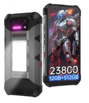 8849 Hike Rugged Smartphone 23800mAh 24GB + 512GB Expandable 2TB 1200Lumen Flashlight Android14 Two Speakers 6.79 Inches 120Hz